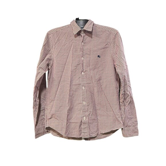 Men's Burberry Brit Red Check Pattern Cotton Button Front Shirt - Medium w/COA - Picture 1 of 11